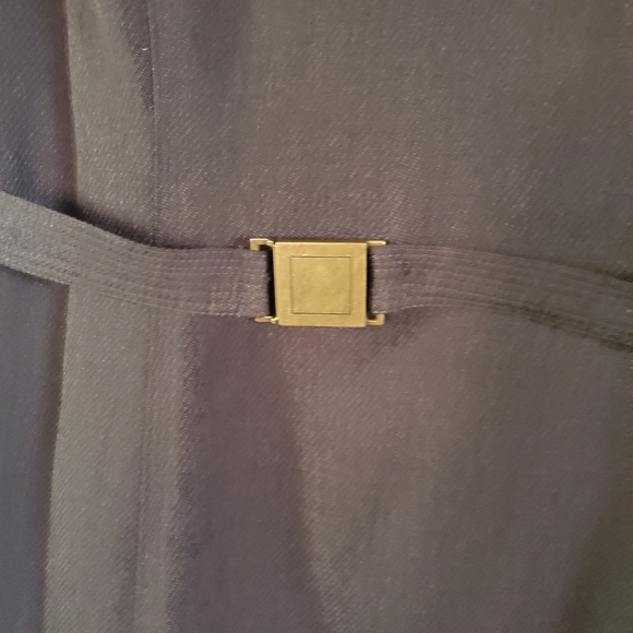 Tahari Arthur S Levine Olive Green Midi Dress Belted Short Sleeves Career Office - Picture 3 of 13